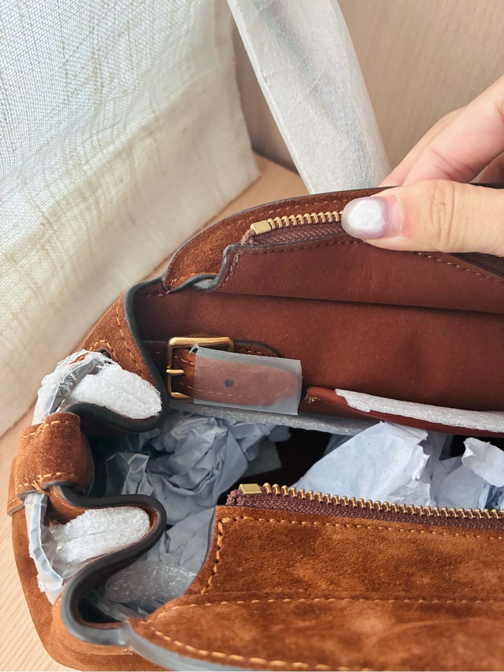 NWTšCoach Empire Suede Carryall Shoulder Bag 34 Warm Brown CBN41 Fall Vintage - Picture 5 of 11